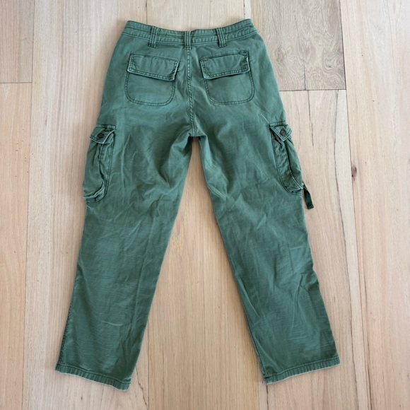 Pilcro Anthropologie Green Cargo Pants Jeans Size 25 Petite - Picture 2 of 5